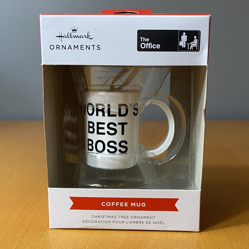 Hallmark The Office World's Best Boss Coffee Mug Christmas Ornament